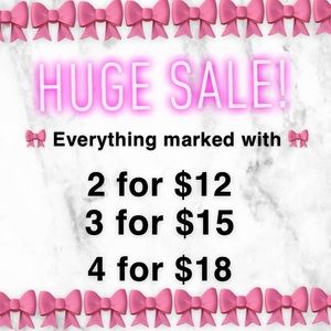 Huge Sale! Look for the 🎀 for deals!!!